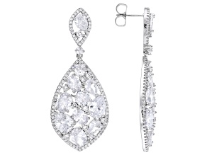 White Cubic Zirconia Rhodium Over Brass Earrings 33.65ctw
