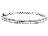 White Cubic Zirconia Rhodium Over Brass Bangle Bracelet 4.85ctw