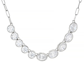 White Cubic Zirconia Platinum Over Sterling Silver Necklace 10.25ctw