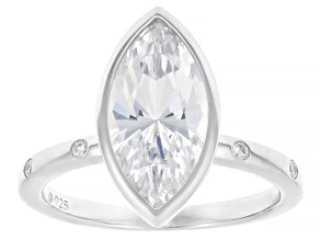 White Cubic Zirconia Platinum Over Sterling Silver Ring 5.25ctw