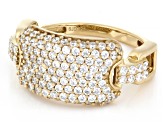 White Cubic Zirconia 18k Yellow Gold Over Sterling Silver Ring 1.60ctw