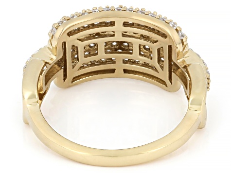 White Cubic Zirconia 18k Yellow Gold Over Sterling Silver Ring 1.60ctw
