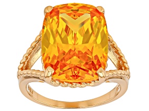 Yellow Cubic Zirconia 18K Yellow Gold Over Sterling Silver Ring 17.43ctw