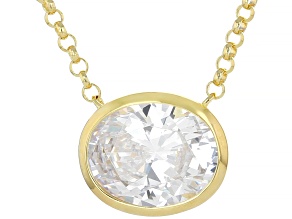 White Cubic Zirconia 18k Yellow Gold Over Sterling Silver Necklace 3.67ctw