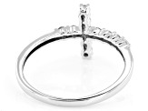 White Cubic Zirconia Rhodium Over Sterling Silver Cross Ring 0.50ctw