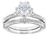White Cubic Zirconia Rhodium Over Sterling Silver Ring and Band Set 3.38ctw