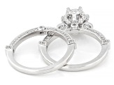 White Cubic Zirconia Rhodium Over Sterling Silver Ring and Band Set 3.38ctw