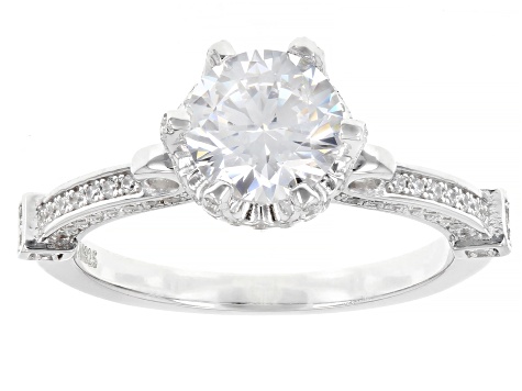White Cubic Zirconia Rhodium Over Sterling Silver Ring and Band Set 3.38ctw