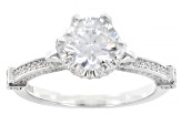 White Cubic Zirconia Rhodium Over Sterling Silver Ring and Band Set 3.38ctw