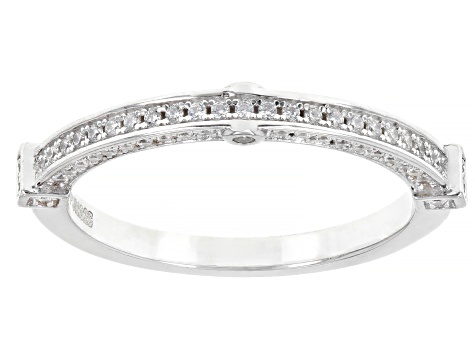 White Cubic Zirconia Rhodium Over Sterling Silver Ring and Band Set 3.38ctw