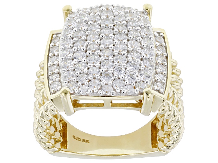 White Cubic Zirconia 18k Yellow Gold Over Brass Ring 2.75ctw
