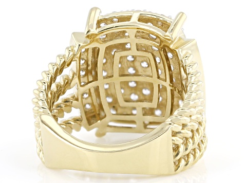 White Cubic Zirconia 18k Yellow Gold Over Brass Ring 2.75ctw