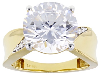 Picture of White Cubic Zirconia 18k Yellow Gold Over Sterling Silver Ring 10.65ctw