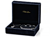 White Cubic Zirconia Rhodium Over Brass Bracelet, Pendant, and Earrings Boxed Set 23.83ctw
