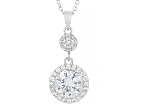 White Cubic Zirconia Rhodium Over Brass Bracelet, Pendant, and Earrings Boxed Set 23.83ctw