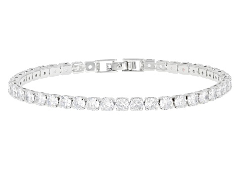 White Cubic Zirconia Rhodium Over Brass Bracelet, Pendant, and Earrings Boxed Set 23.83ctw