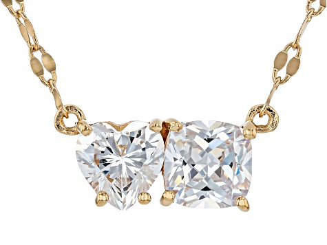 White Cubic Zirconia 18K Yellow Gold Over Sterling Silver Necklace 2.72Ctw