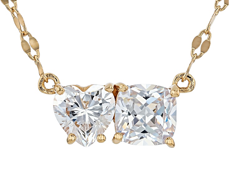 White Cubic Zirconia 18K Yellow Gold Over Sterling Silver Necklace 2.72Ctw