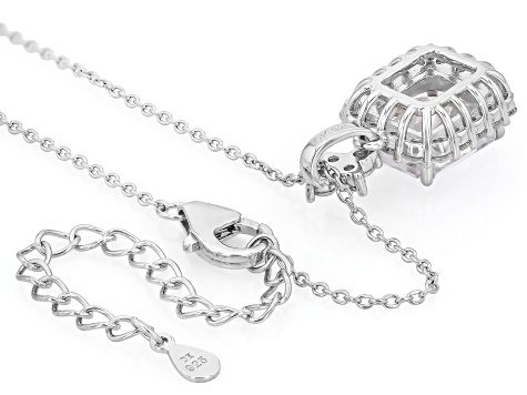 White Cubic Zirconia Rhodium Over Sterling Silver Ice Flower Cut Pendant with Chain 7.24ctw