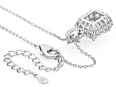 White Cubic Zirconia Rhodium Over Sterling Silver Ice Flower Cut Pendant with Chain 7.24ctw