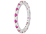 Lab Created Ruby with Cubic Zirconia Rhodium Over Sterling Silver Ring 1.76ctw