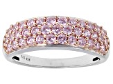 Pink Cubic Zirconia Rhodium Over Sterling Silver Ring 1.40ctw