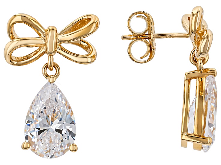 White Cubic Zirconia 18K Yellow Gold Over Sterling Silver Earrings 8.60ctw