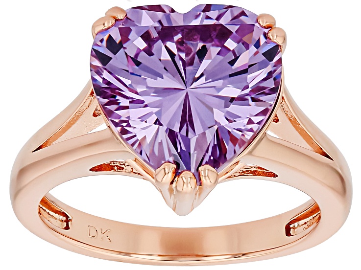 Lavender Cubic Zirconia 18K Rose Gold Plated Ring 10.50ct - BFJ234