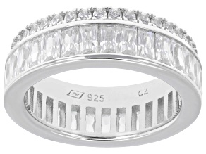 White Cubic Zirconia Rhodium Over Sterling Silver Ring 4.89ctw