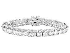 White Cubic Zirconia Rhodium Plated Bracelet 28.36ctw