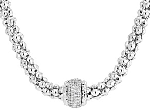 White Cubic Zirconia Rhodium PLated Necklace 1.60ctw