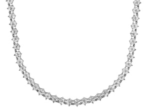 White Cubic Zirconia Rhodium Plated Necklace 47.52ctw