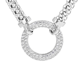 White Cubic Zirconia Rhodium Over Brass Necklace 0.79ctw
