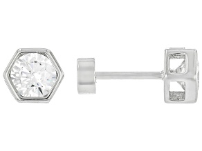 White Cubic Zirconia Rhodium Over Sterling Silver Earrings 1.58ctw