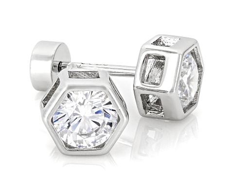 White Cubic Zirconia Rhodium Over Sterling Silver Earrings 1.58ctw