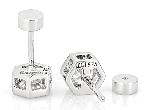 White Cubic Zirconia Rhodium Over Sterling Silver Earrings 1.58ctw