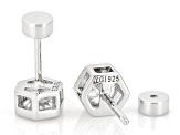 White Cubic Zirconia Rhodium Over Sterling Silver Earrings 1.58ctw