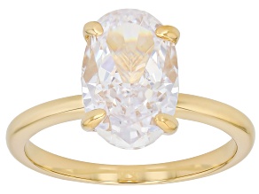 White Cubic Zirconia 18k Yellow Gold Over Brass Ring 5.67ctw