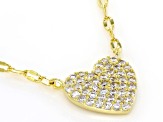 White Cubic Zirconia 14k Yellow Gold Plated Heart Necklace 0.46ctw