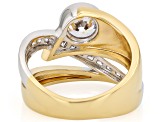 White Cubic Zirconia 18k Yellow Gold And Rhodium Over Brass Ring 3.48ctw