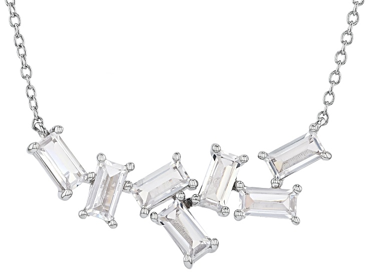 White Cubic Zirconia Rhodium Over Brass Necklace 3.45ctw