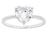 White Cubic Zirconia Rhodium Over Brass Ring Stack of 3 4.24ctw