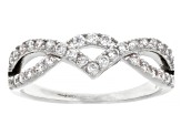 White Cubic Zirconia Rhodium Over Brass Ring Stack of 3 4.24ctw