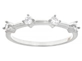 White Cubic Zirconia Rhodium Over Brass Ring Stack of 3 4.24ctw