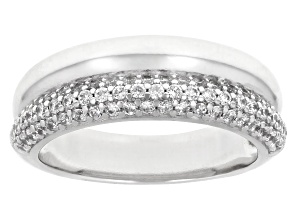 White Cubic Zirconia Rhodium Over Brass Band Ring 1.13ctw