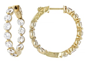 White Cubic Zirconia 14k Yellow Gold Plated Hoops 9.25ctw