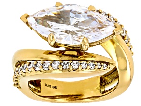 White Cubic Zirconia 18k Yellow Gold Over Brass Ring 7.11ctw