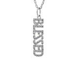 White Cubic Zirconia Rhodium Plated Blessed Pendant 0.46ctw