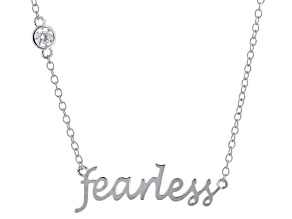 White Cubic Zirconia Rhodium Plated Fearless Necklace 0.50ctw