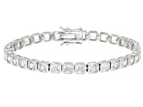 White Cubic Zirconia Rhodium Plated Tennis Bracelet 18.81ctw